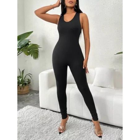 SHEIN Slayr Mono unitard de espalda abierta con abertura vinculado con aro unicolor