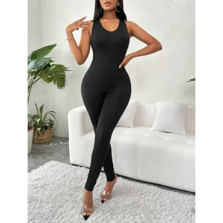 SHEIN Slayr Mono unitard de espalda abierta con abertura vinculado con aro unicolor