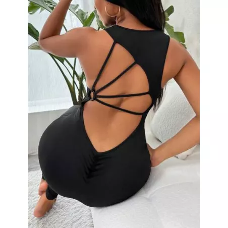 SHEIN Slayr Mono unitard de espalda abierta con abertura vinculado con aro unicolor