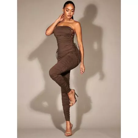 Unitards mujer Espalda al aire Lazada Fruncido Liso