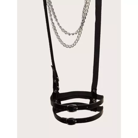 1 pieza de mujeres nuevo estilo punk cintura Cinturón & con cadena Cadena para cuerpo , con anillo de pierna con esclavitud Cade