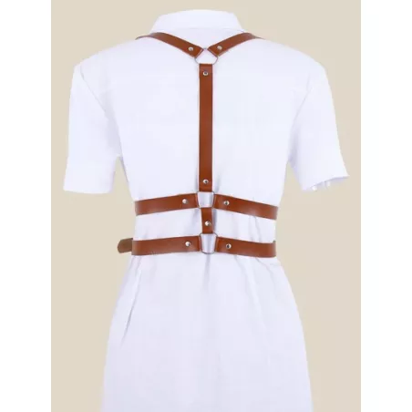 1 pieza Tirantes de mujeres punk antiguo estilo de cuero esclavitud cintura para casual desgaste