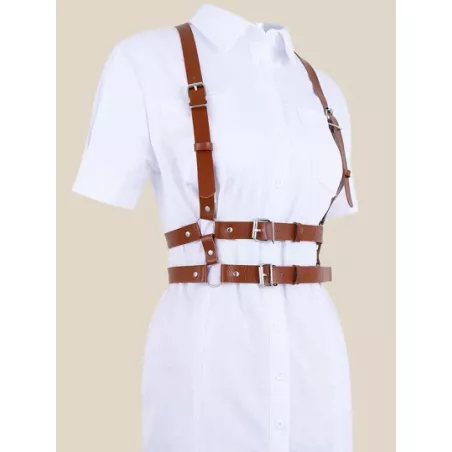 1 pieza Tirantes de mujeres punk antiguo estilo de cuero esclavitud cintura para casual desgaste