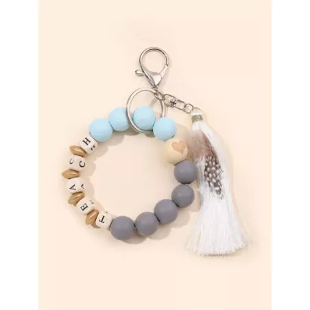 Mujer 1 pieza Pulsera con cuenta con estampado de letra accesorio casual para diariamente