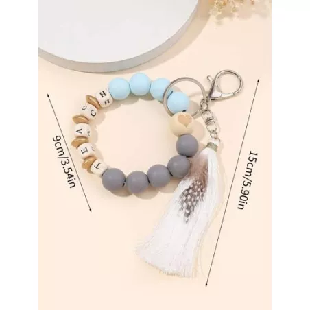 Mujer 1 pieza Pulsera con cuenta con estampado de letra accesorio casual para diariamente