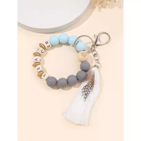 Mujer 1 pieza Pulsera con cuenta con estampado de letra accesorio casual para diariamente