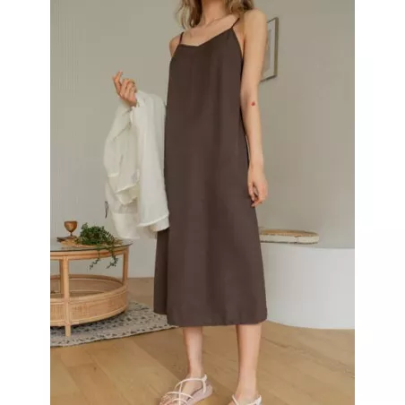 Vestido de tirantes unicolor