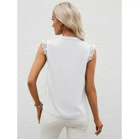 Blusas de Mujer Encaje en contraste Liso Elegante