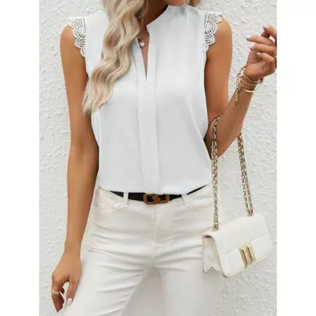 Blusas de Mujer Encaje en contraste Liso Elegante