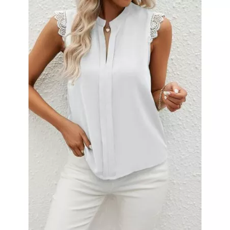 Blusas de Mujer Encaje en contraste Liso Elegante