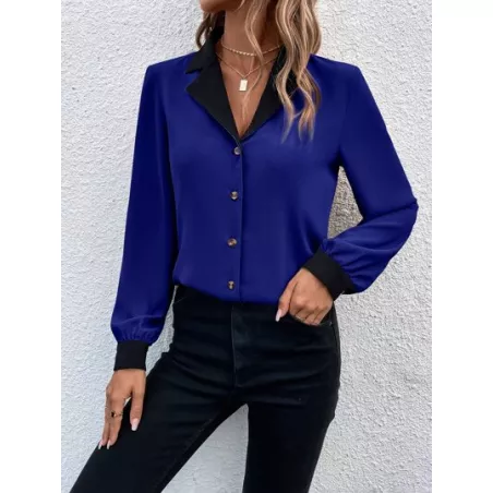 SHEIN Frenchy Camisa en contraste de cuello con solapa