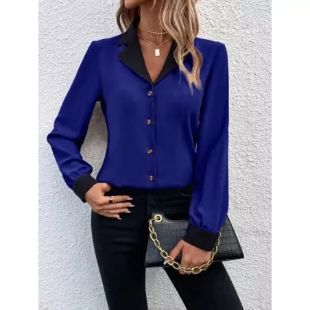 SHEIN Frenchy Camisa en contraste de cuello con solapa