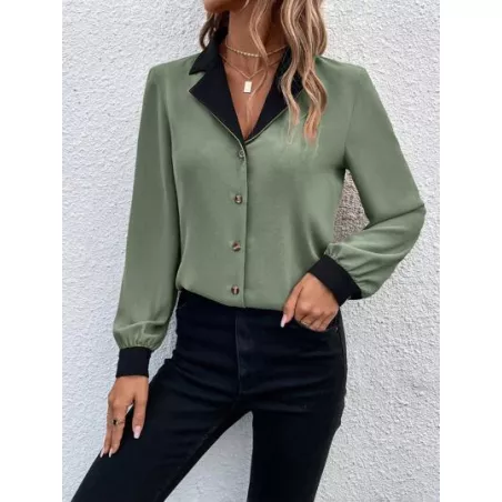 SHEIN Frenchy Camisa en contraste de cuello con solapa