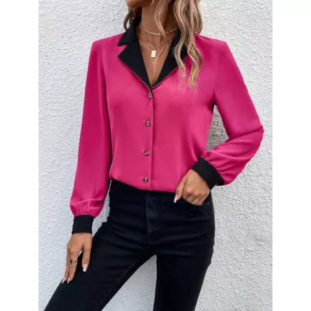 SHEIN Frenchy Camisa en contraste de cuello con solapa