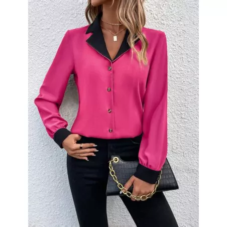 SHEIN Frenchy Camisa en contraste de cuello con solapa