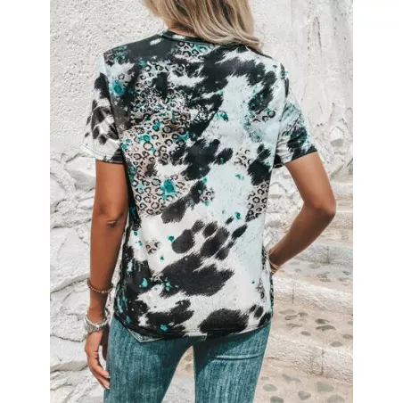 SHEIN LUNE Camiseta de leopardo & con estampado de letra