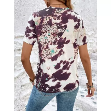 SHEIN LUNE Camiseta de leopardo & con estampado de letra