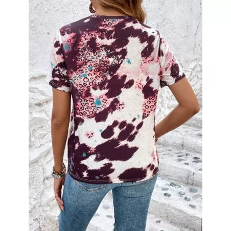 SHEIN LUNE Camiseta de leopardo & con estampado de letra