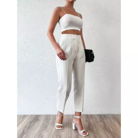 SHEIN Frenchy Pantalones de talle alto crop