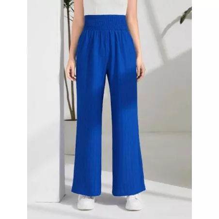 Pantalones de Mujer Fruncido Liso Casual