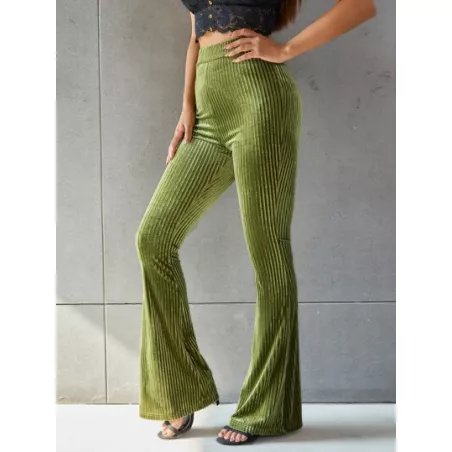 SHEIN EZwear Pantalones de terciopelo de pierna amplia unicolor