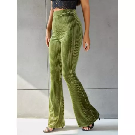 SHEIN EZwear Pantalones de terciopelo de pierna amplia unicolor