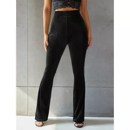 SHEIN EZwear Pantalones de terciopelo de pierna amplia unicolor