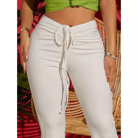 SXY Pantalones acampanados con nudo de cordón delantero