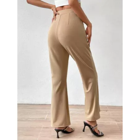 SHEIN Privé Pantalones acampanados de cintura doblada