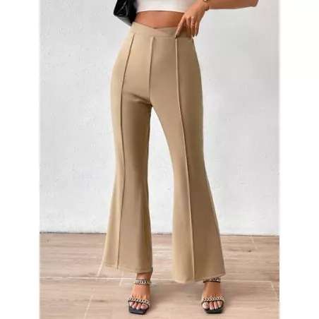 SHEIN Privé Pantalones acampanados de cintura doblada