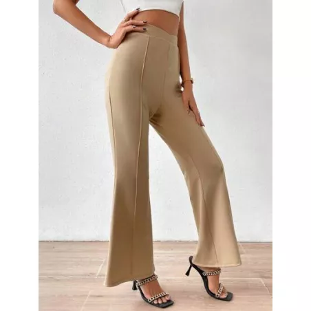 SHEIN Privé Pantalones acampanados de cintura doblada