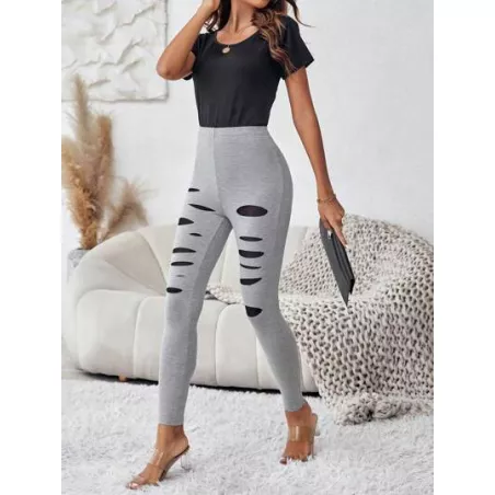 LUNE Leggings desgarro de talle alto