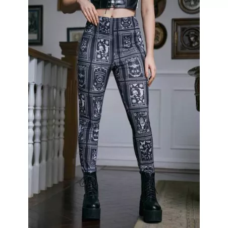 Academia Leggings estampado de cráneo