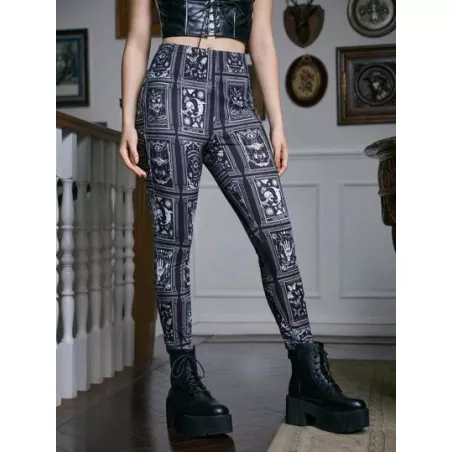 Academia Leggings estampado de cráneo