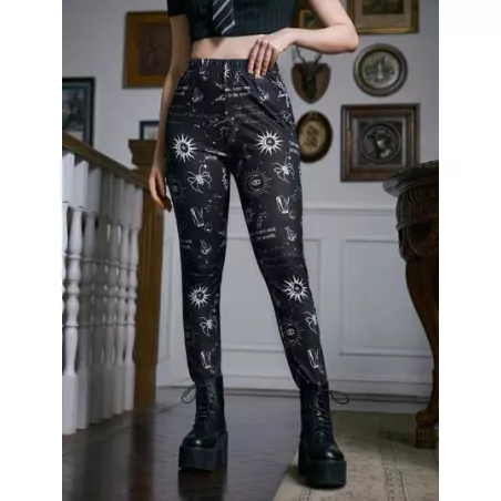 Academia Leggings con estampado de sol y luna