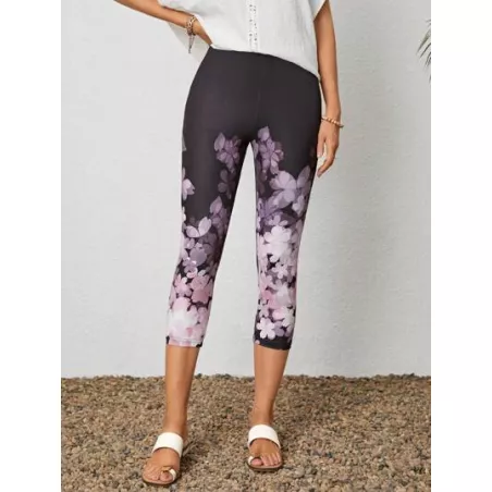 Leggings con estampado floral capri