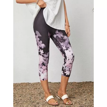 Leggings con estampado floral capri