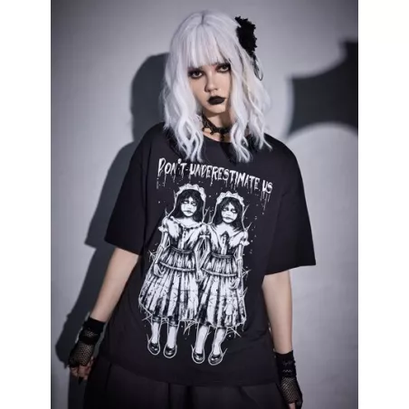 Goth Camisetas de Mujer Figuras Frase Casual