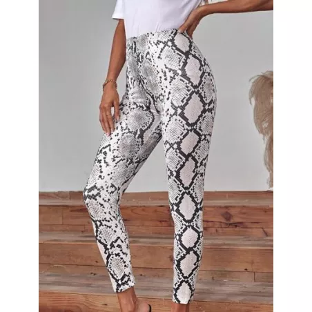 SHEIN LUNE Leggings con estampado de piel de serpiente