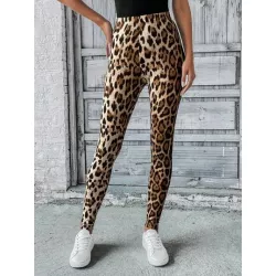 LUNE Leggings con estampado de leopardo