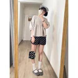 Shorts con estampado de estrella de cintura con cordón