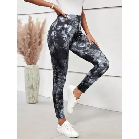 SHEIN LUNE Leggings con estampado de tie dye