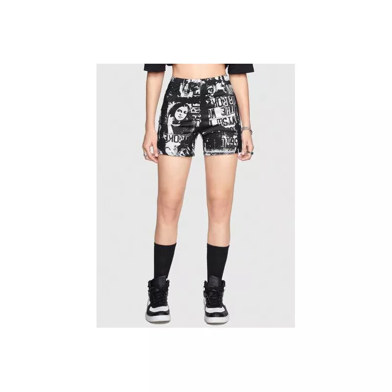 Street Life Shorts biker estampado de cráneo