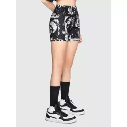 Street Life Shorts biker estampado de cráneo