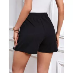 Essnce Shorts de talle alto ribete con fruncido