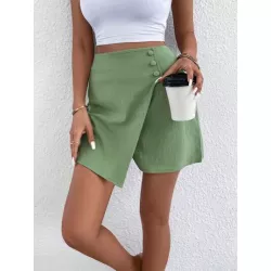 SHEIN LUNE Skort de talle alto con diseño de botón cruzado