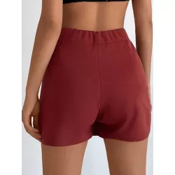 Skort unicolor bajo con abertura