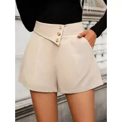 SHEIN Essnce Shorts de talle alto con diseño de botón