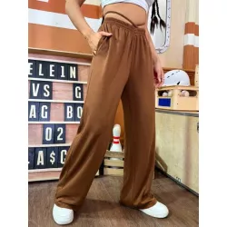 SHEIN EZwear Pantalones de pierna ancha unicolor de cintura con tira cruzada