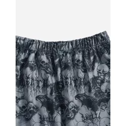 Goth Pantalones deportivos estampado de esqueleto